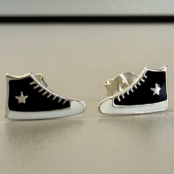 Sterling Silver Sneaker Stud Earrings – Fun, Novelty Design for Everyday Wear - Picture 12 of 14